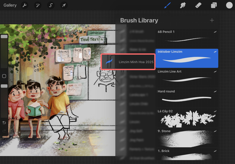 (PROCREATE) BỘ CỌ VẼ MINH HỌA CƠ BẢN LIMZIMART 