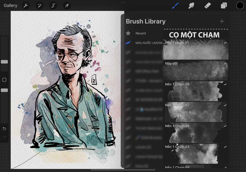 (PROCREATE) BỘ CỌ MÀU NƯỚC LIMZIM WATERCOLOR BRUSH