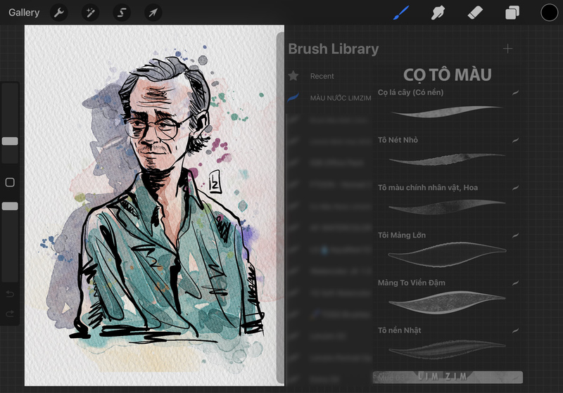 (PROCREATE) BỘ CỌ MÀU NƯỚC LIMZIM WATERCOLOR BRUSH