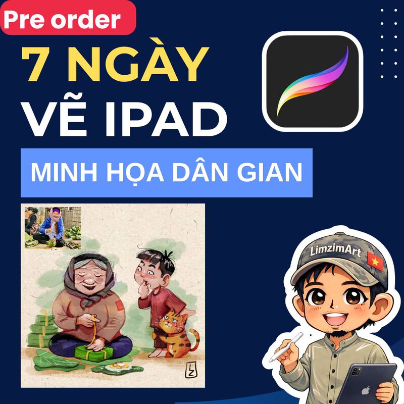 7 NGÀY VẼ IPAD - VẼ MINH HỌA DÂN GIAN