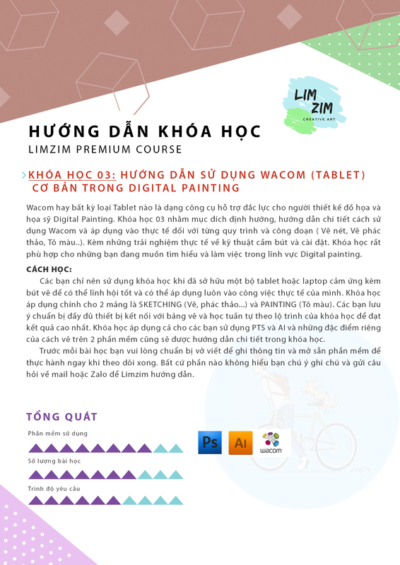 KHÓA HỌC COMBO (3 KHÓA TẶNG 1 KHÓA) VẼ DIGITAL CƠ BẢN PREMIUM COURSE+ MINH HỌA