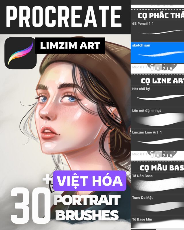 Bộ cọ vẽ chân dung Portrait (LimzimArt)