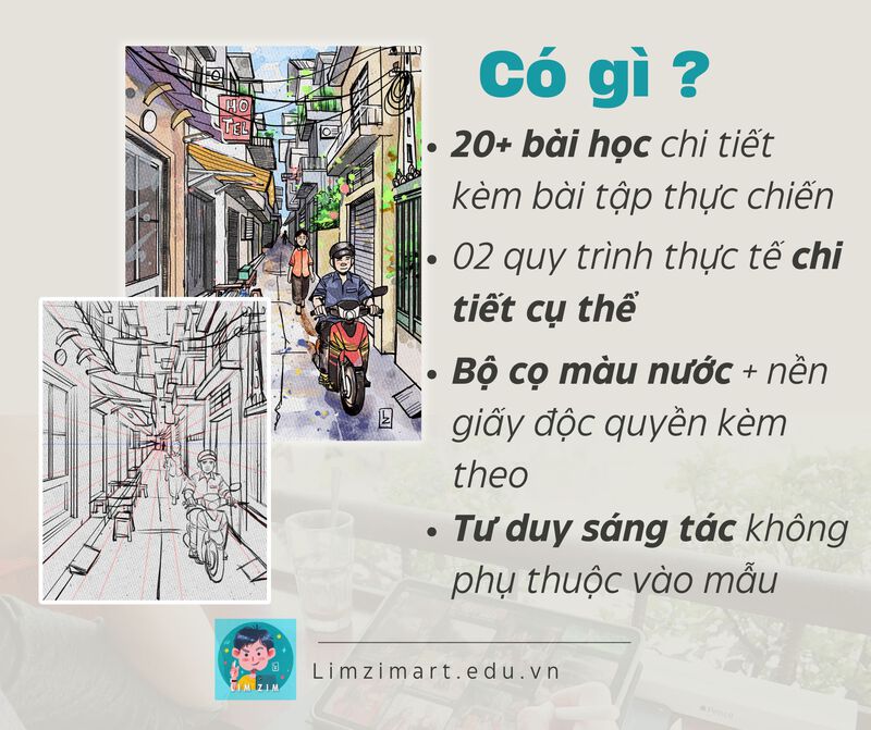 KHÓA HỌC VẼ KÝ HỌA MÀU NƯỚC TRÊN IPAD 