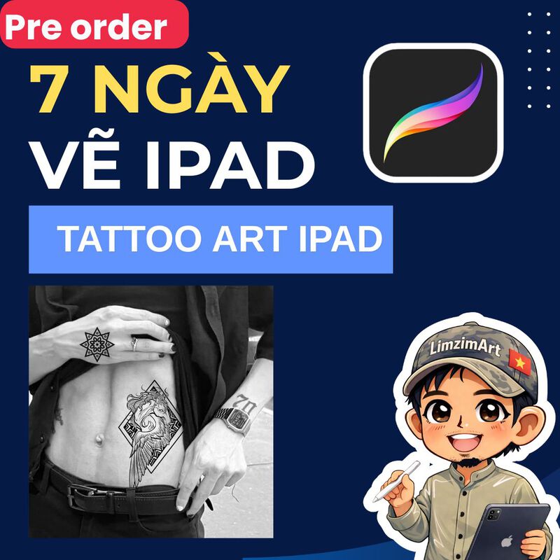 7 NGÀY VẼ IPAD - VẼ DIGITAL TATTOO ỨNG DỤNG