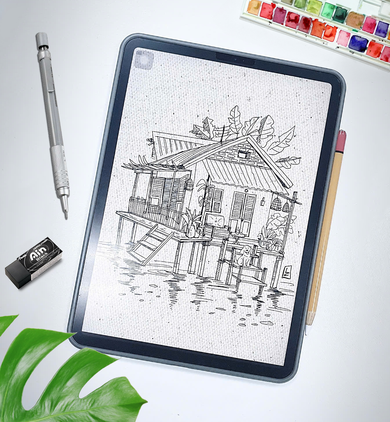 KHÓA HỌC VẼ KÝ HỌA MÀU NƯỚC IPAD