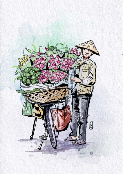 Tranh màu nước Watercolor LimzimArt